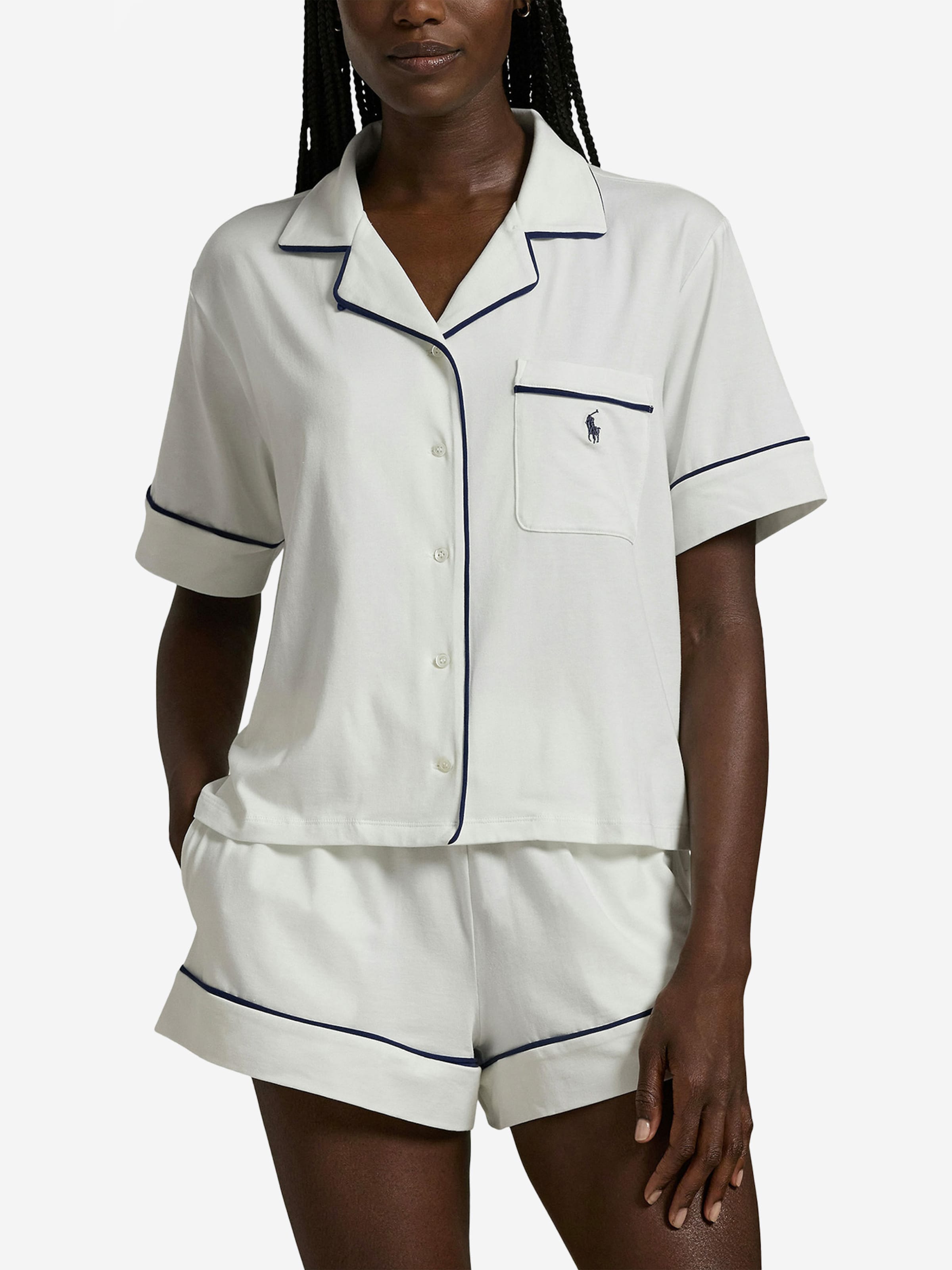 Pyjama ' Polo Essentials ' Polo Ralph Lauren en blanc : devant