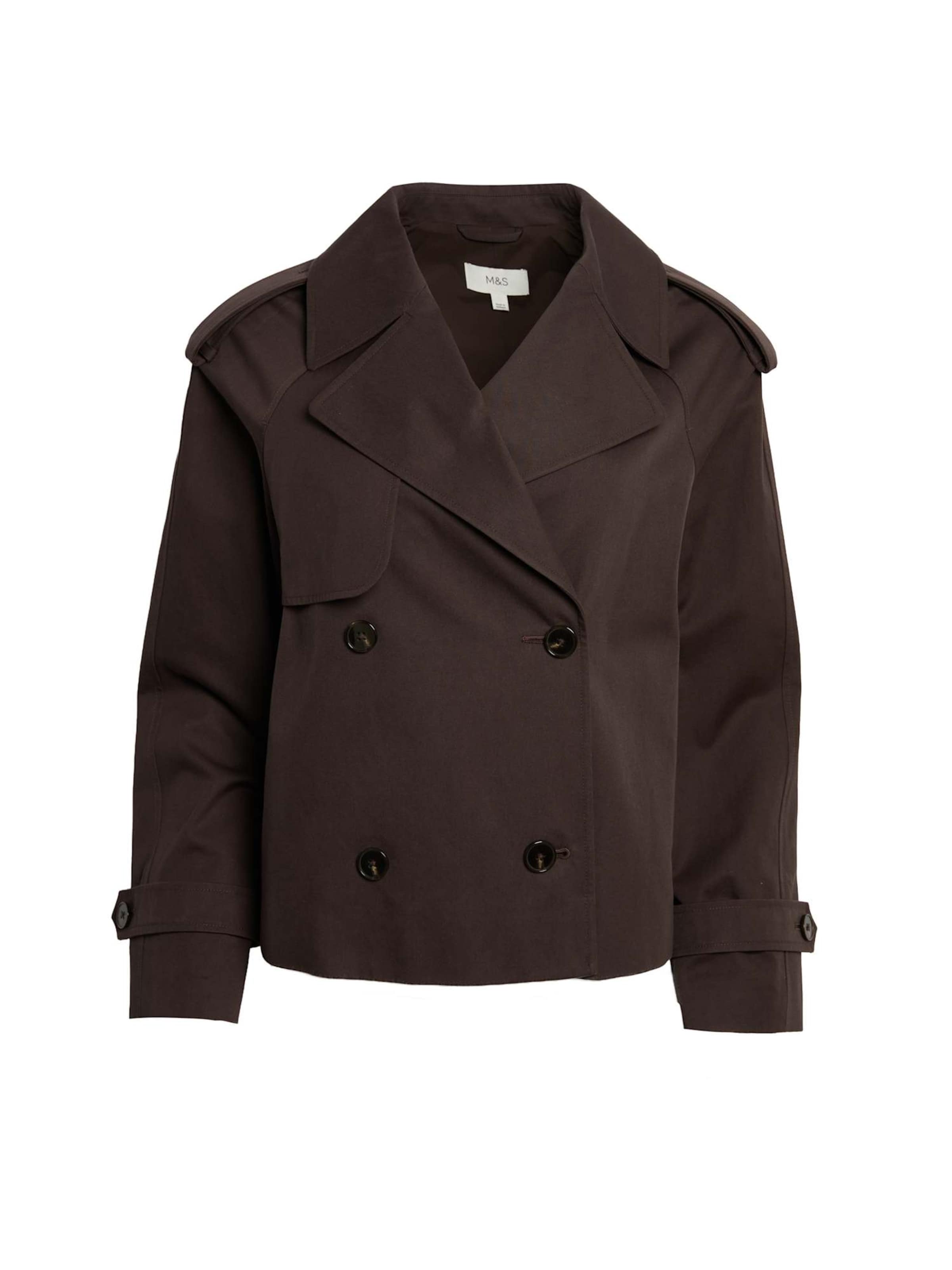 Manteau mi-saison Marks & Spencer en marron : devant