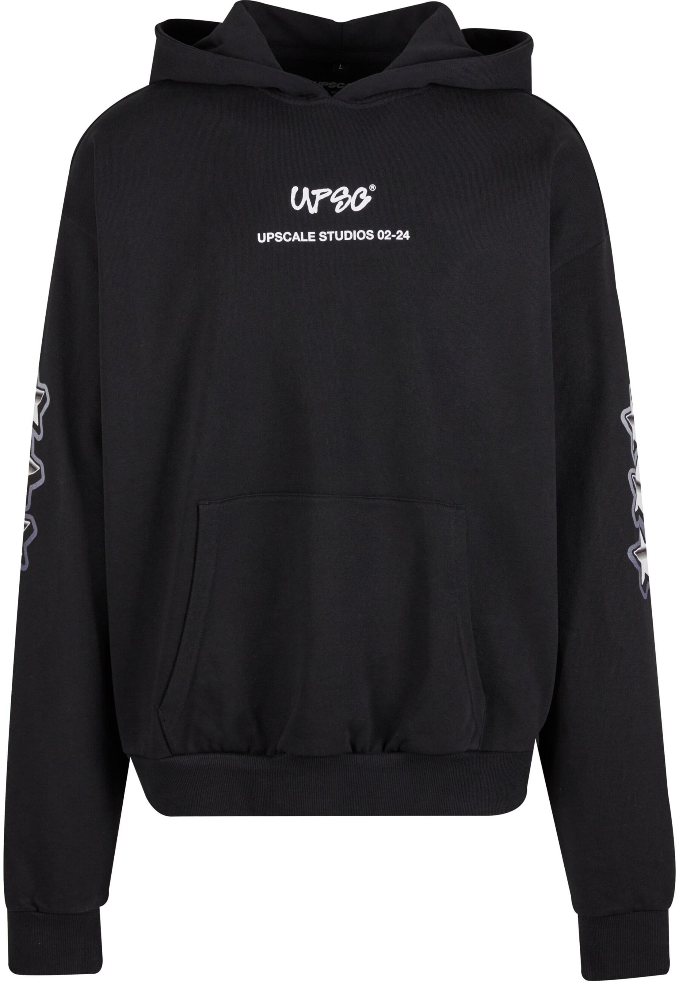 MT Upscale Sweatshirt 'Peace & Love' in Zwart: voorkant