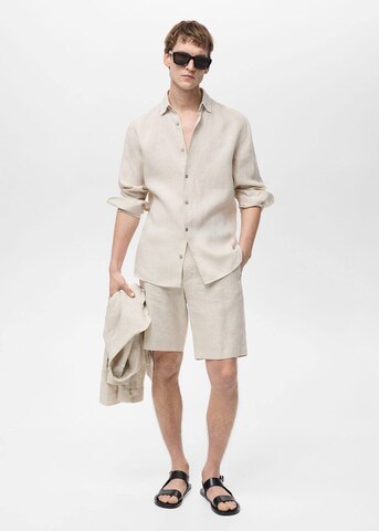 MANGO MAN Regular Pants 'Carp' in Beige