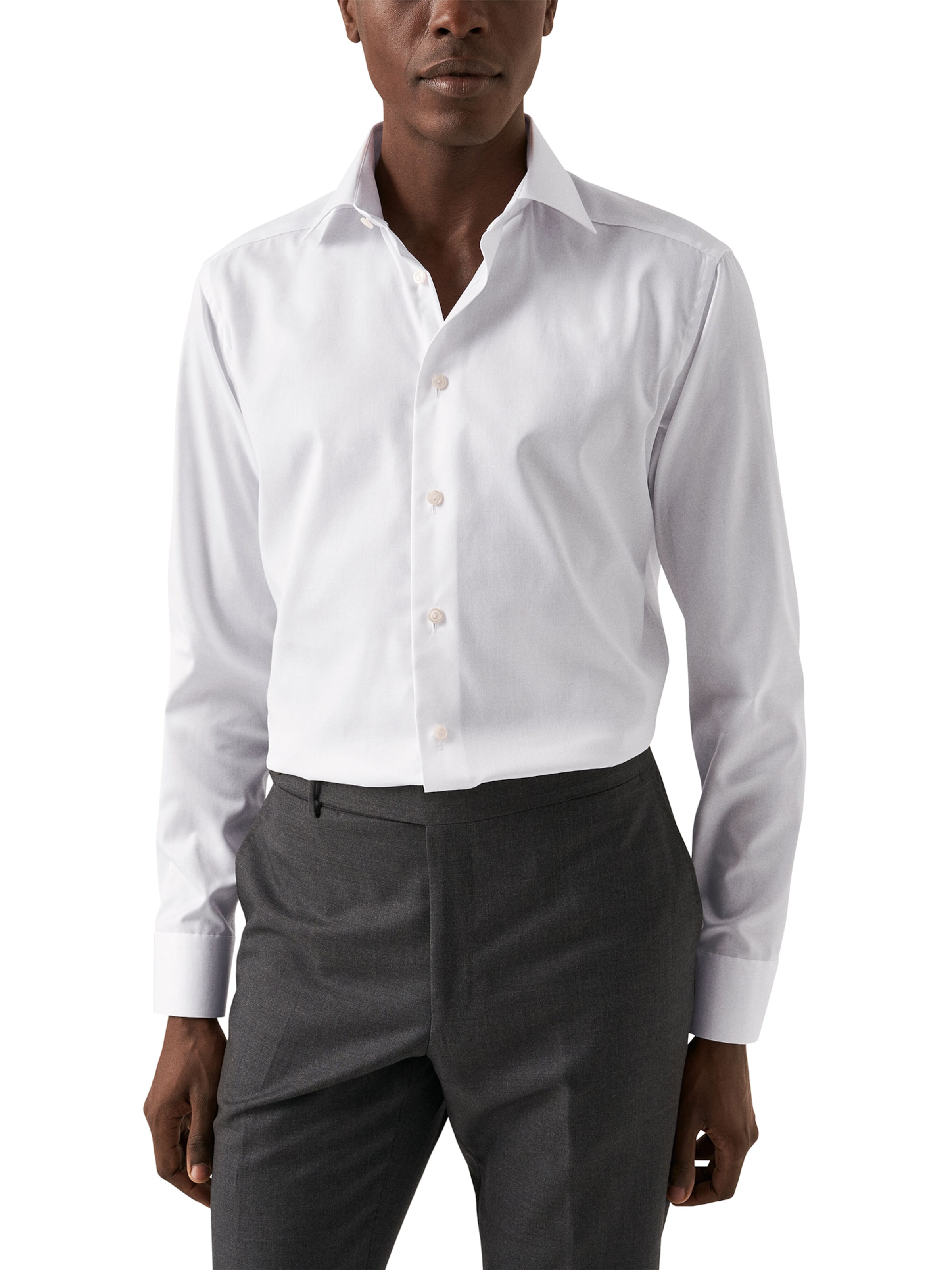 ETON Слим Рубашка в Белый: спереди