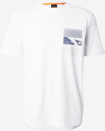 T-Shirt 'Container' BOSS en blanc : devant