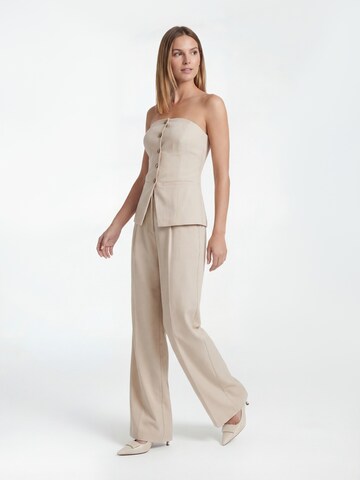 AMALY Loosefit Παντελόνι πλισέ σε μπεζ