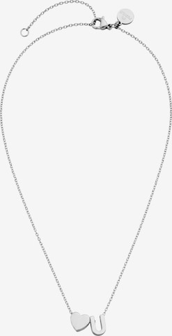 PURELEI - Cadena 'Letter Heart U' en plata: frente