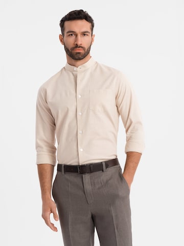 Ombre Comfort fit Zakelijk overhemd in Beige