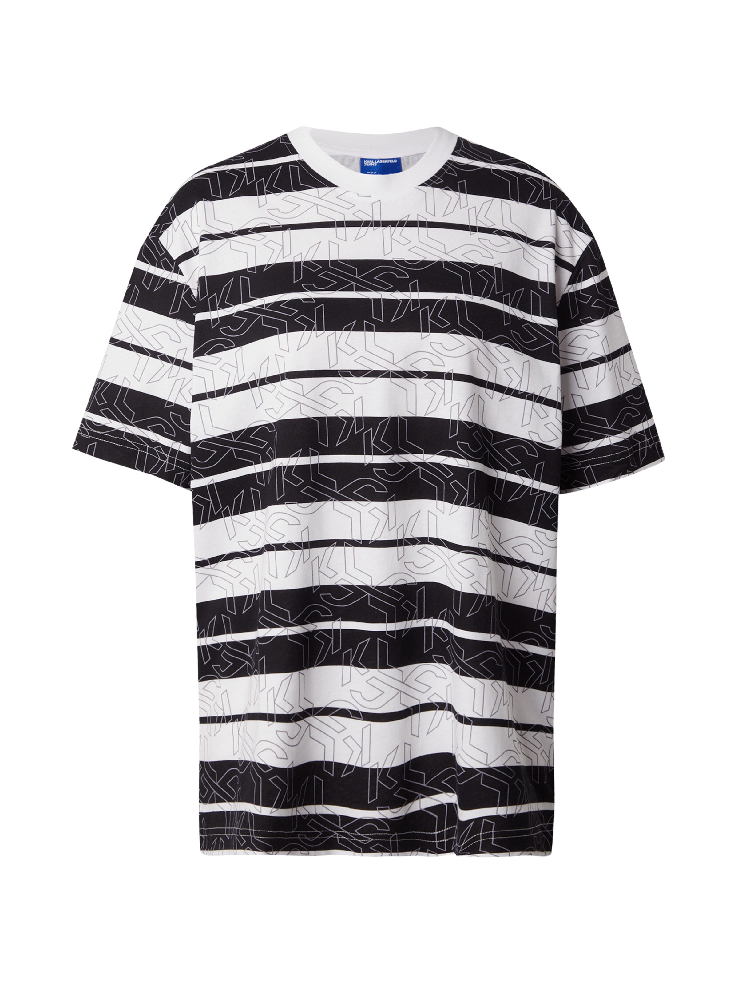 KARL LAGERFELD JEANS Camisa em cinzento / preto / branco, Vista do artigo