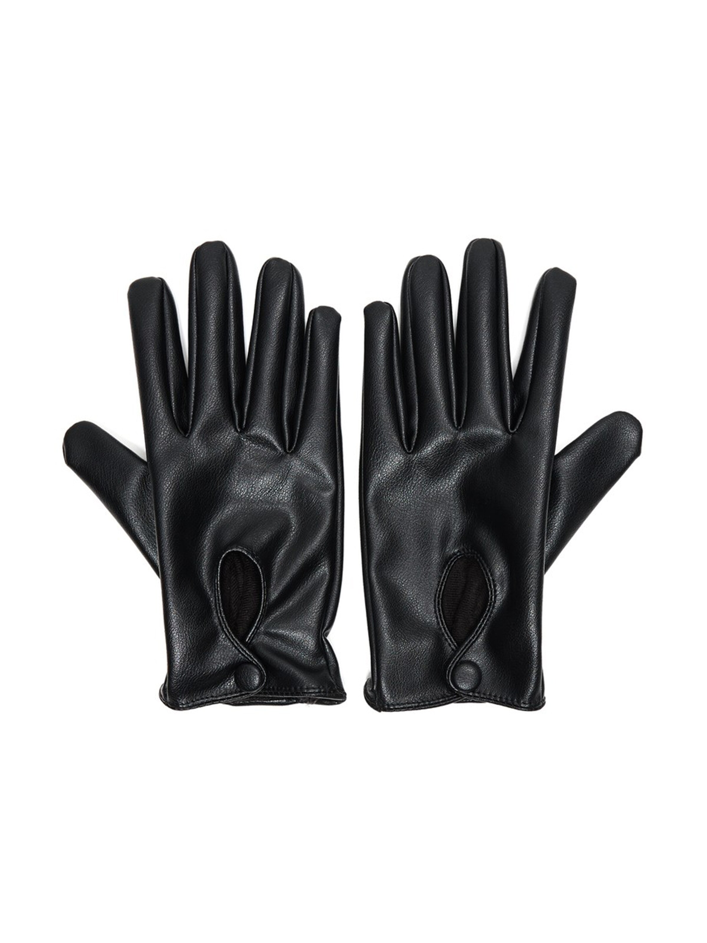 Bershka Full finger gloves in Black: front