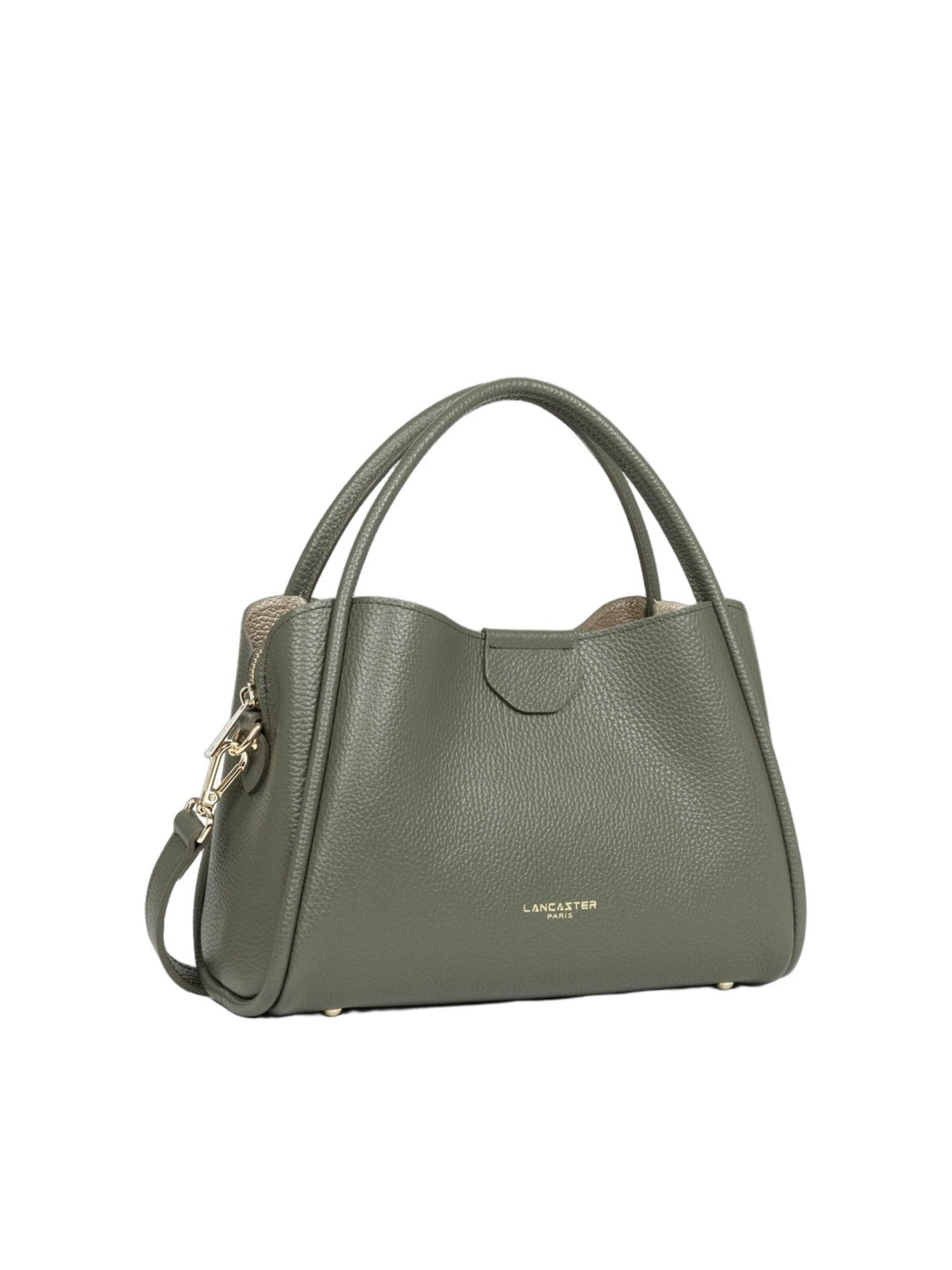 LANCASTER Paris Handtas 'Lancaster Sac à main Aimantée M Ida Double Cuir Kaki Fumé' in Groen