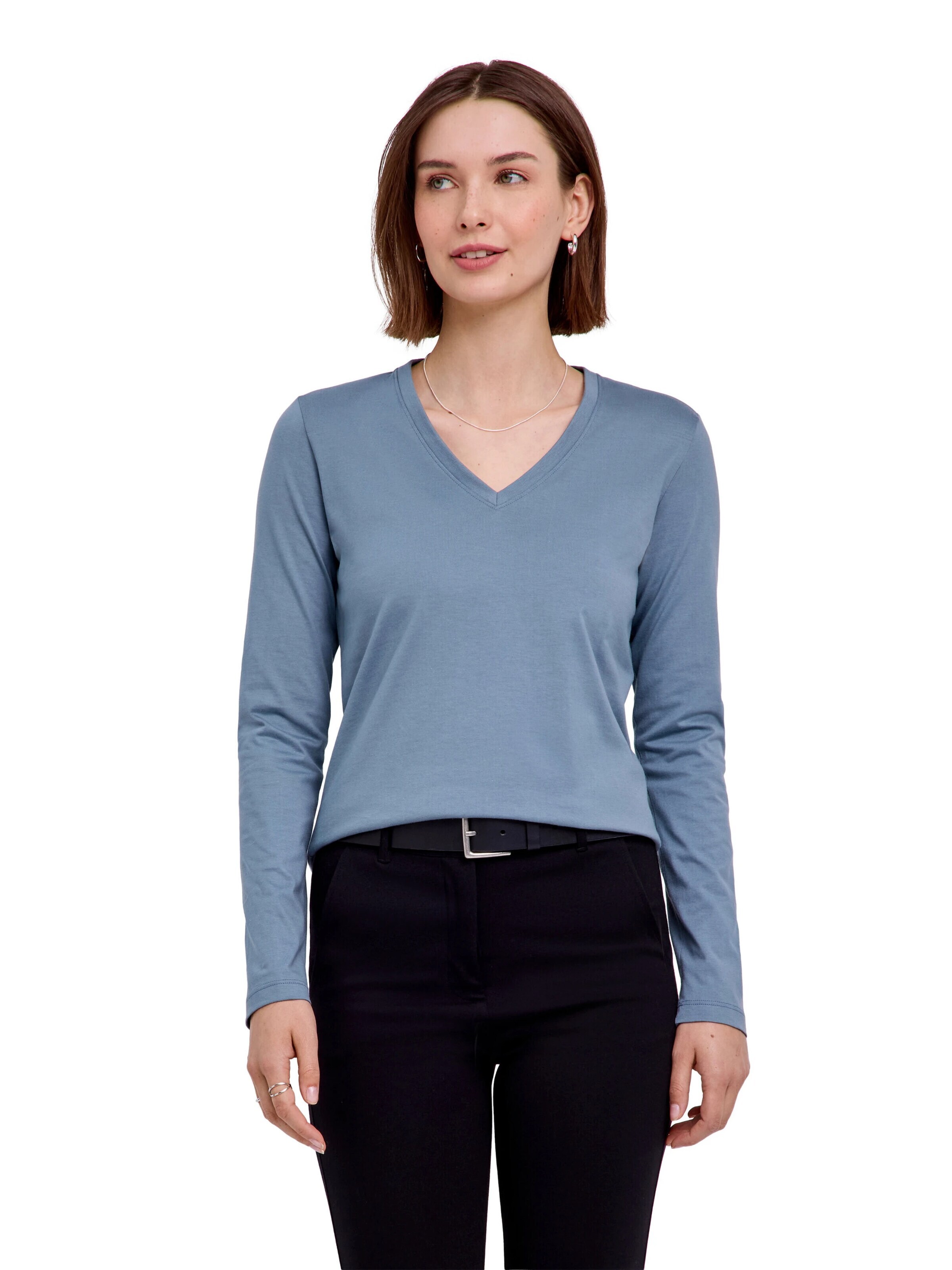 FALKE Shirt 'Essential Cotton'‌‌‌ in Blau: Vorderseite