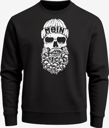 Neverless Sweatshirt 'Moin Skull' in Schwarz: Vorderseite