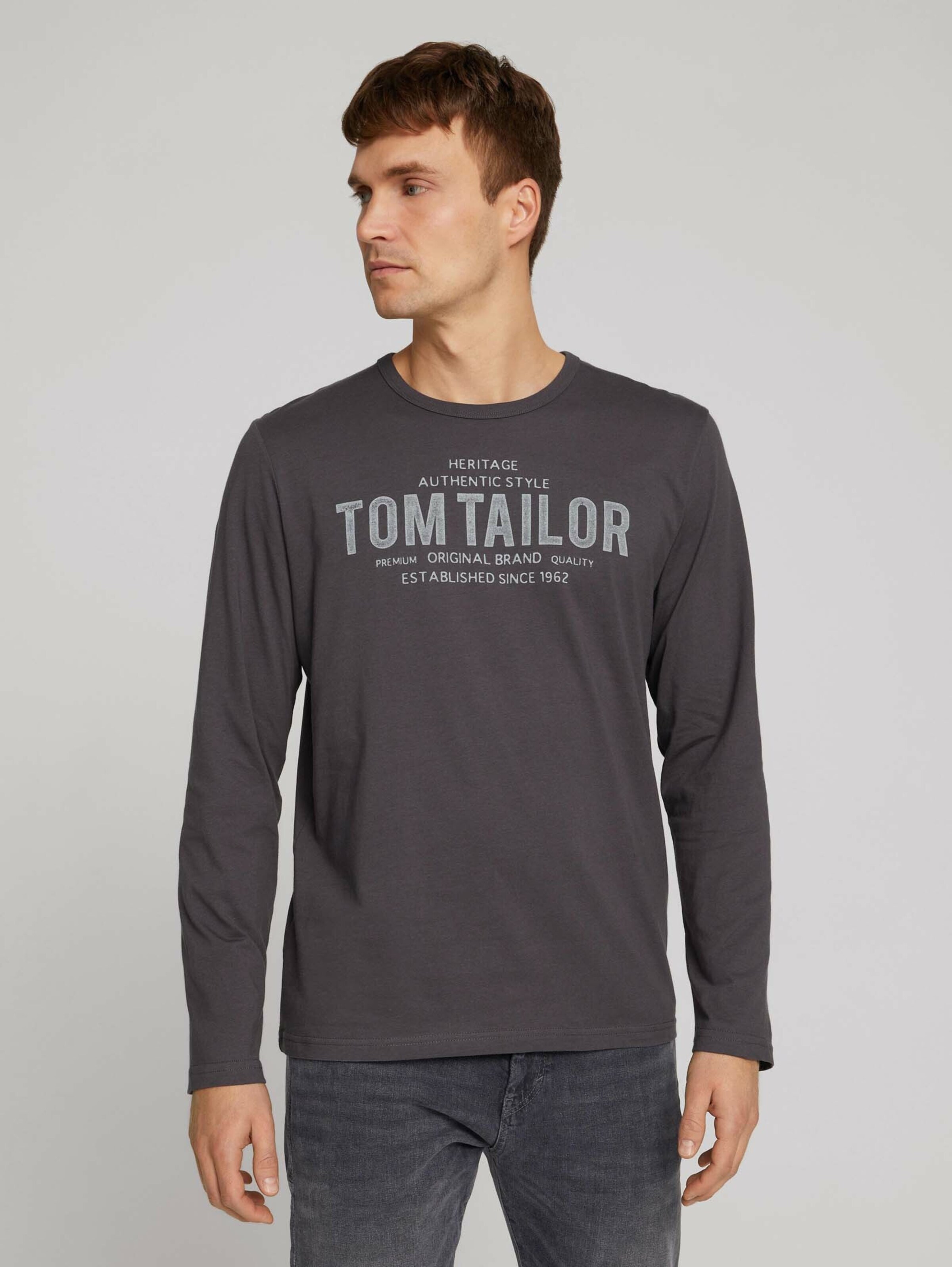 Grandes tailles T-Shirt TOM TAILOR en Noir, Gris, Gris Clair 