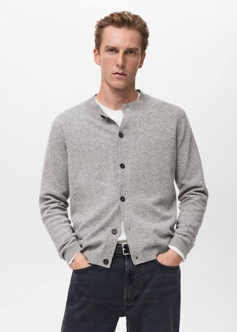 MANGO MAN Knit Cardigan 'Renzob' in Grey: front