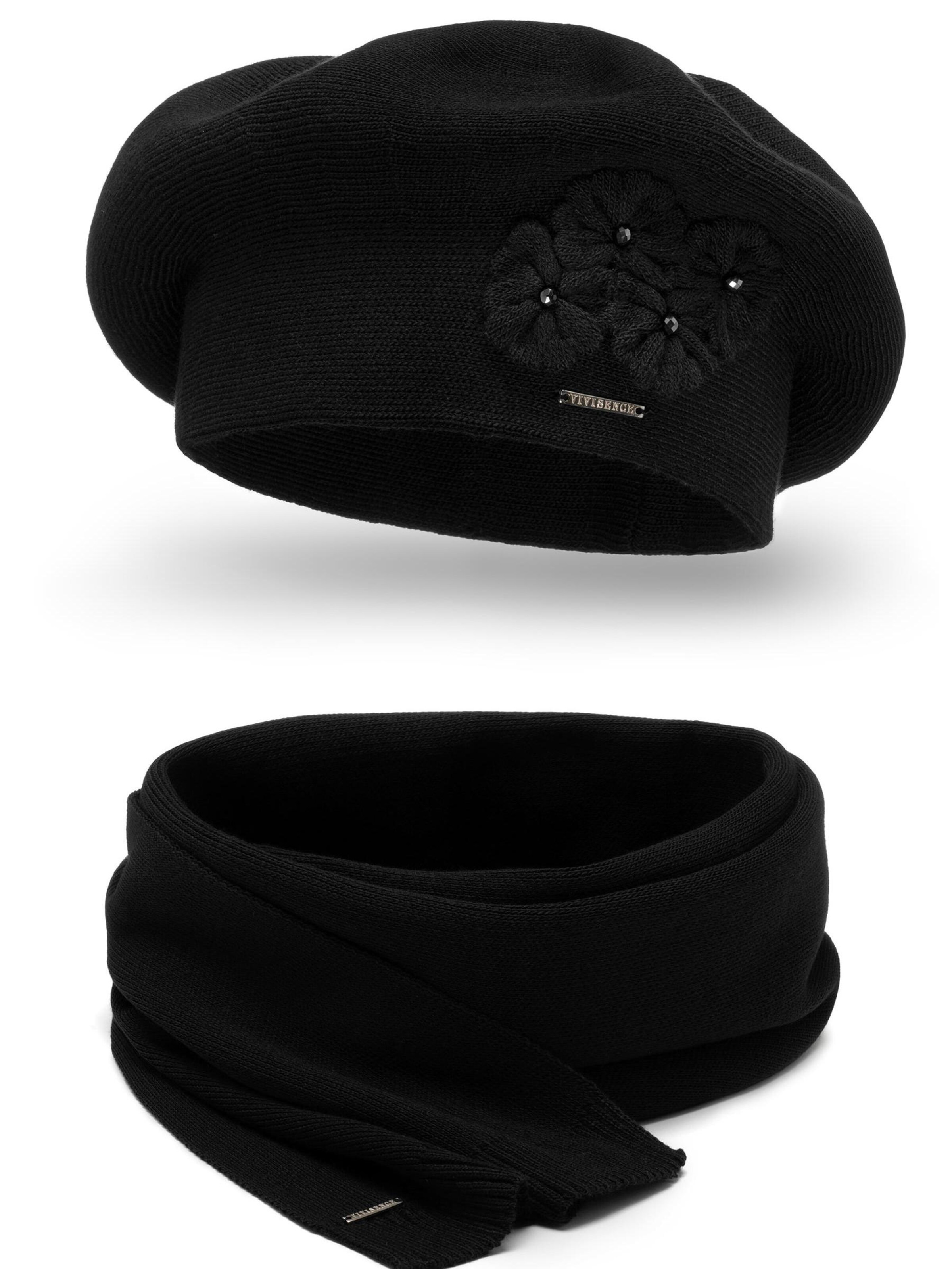 Vivisence Mütze '7006 Set'‌‌‌‌‌‌ in Schwarz: Vorderseite