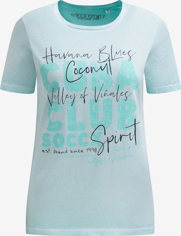 Soccx T-Shirt Inside Oil Dyed mit Cuba Print in Blau: Vorderseite