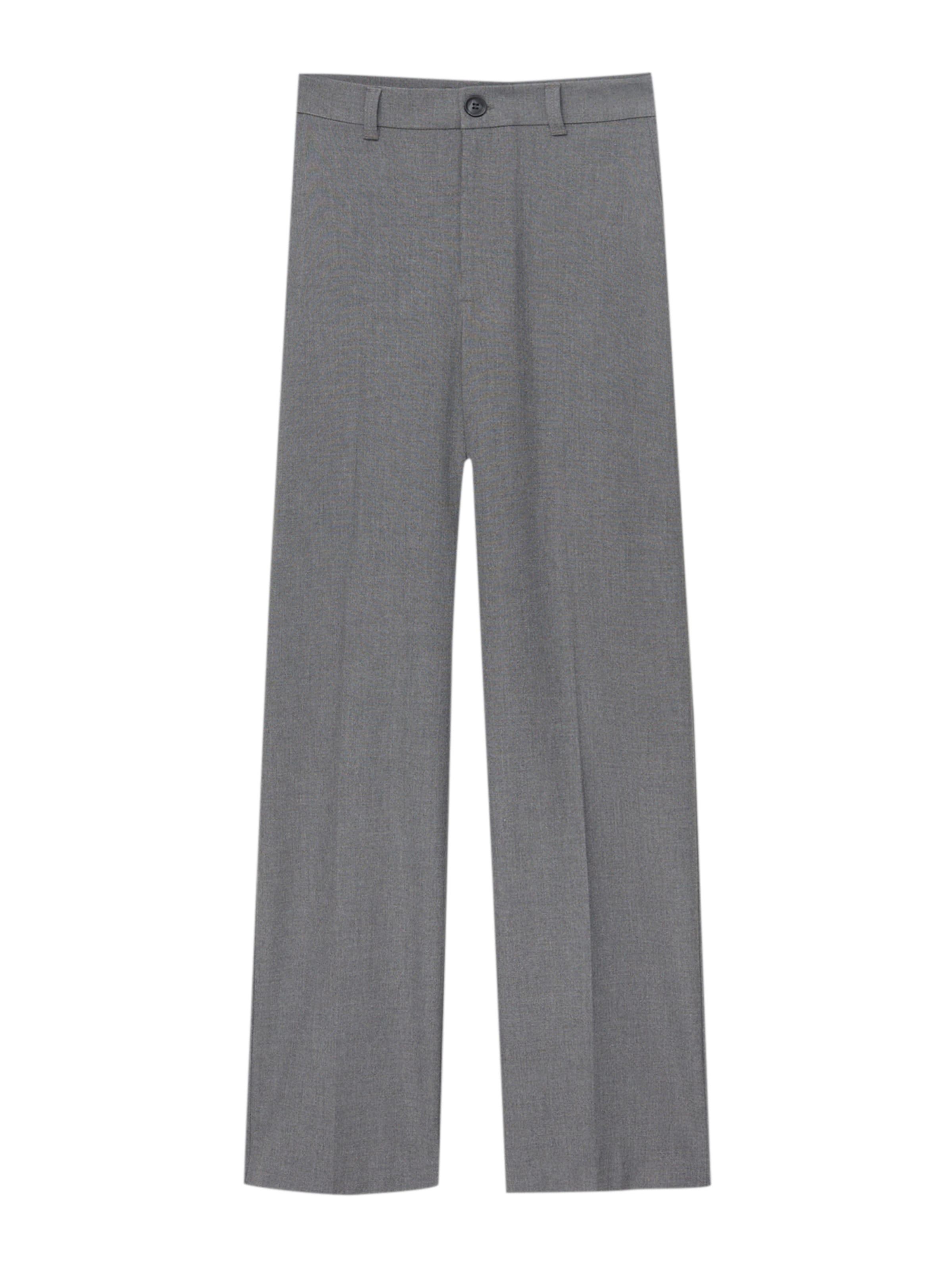 Regular Pantalon à plis Pull&Bear en gris : devant