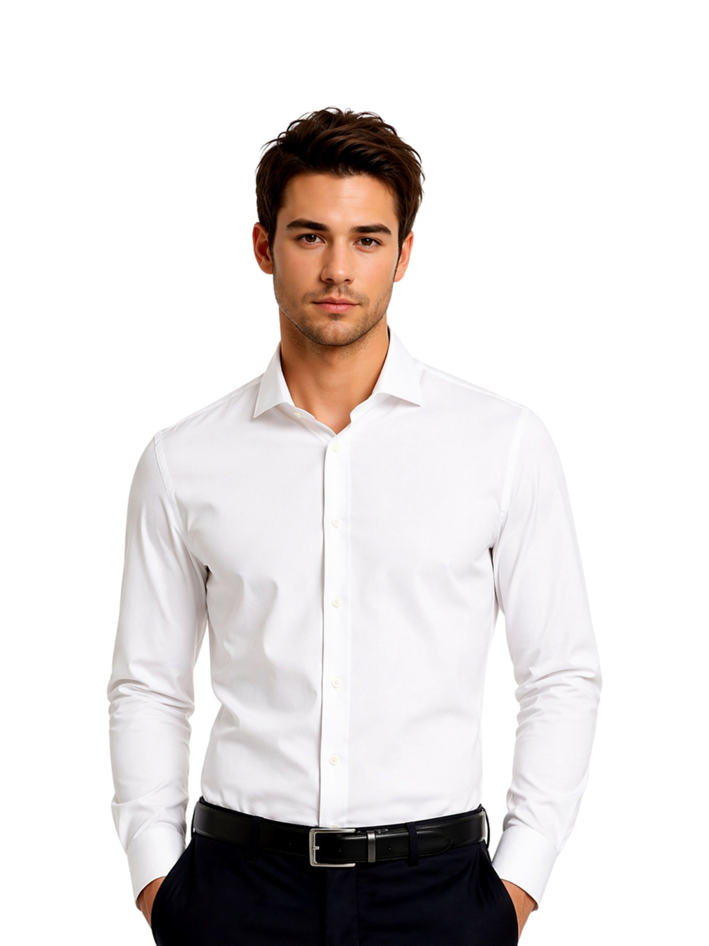 T-Shirt 'VICTOR' SELECTED HOMME en blanc : devant