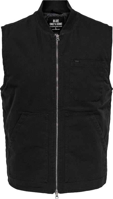Only & Sons Weste 'EARL' in Schwarz Only & Sons Weste 'EARL' in Schwarz