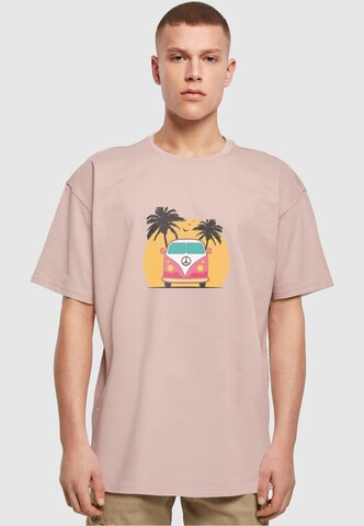 Merchcode Shirt 'Summer Van' in Roze: voorkant