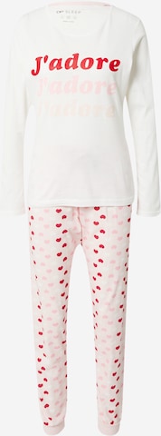 Dorothy Perkins Pyjama 'J'adore' in Wit: voorkant