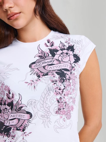 Maglietta 'Tattoo City' di Ed Hardy in bianco