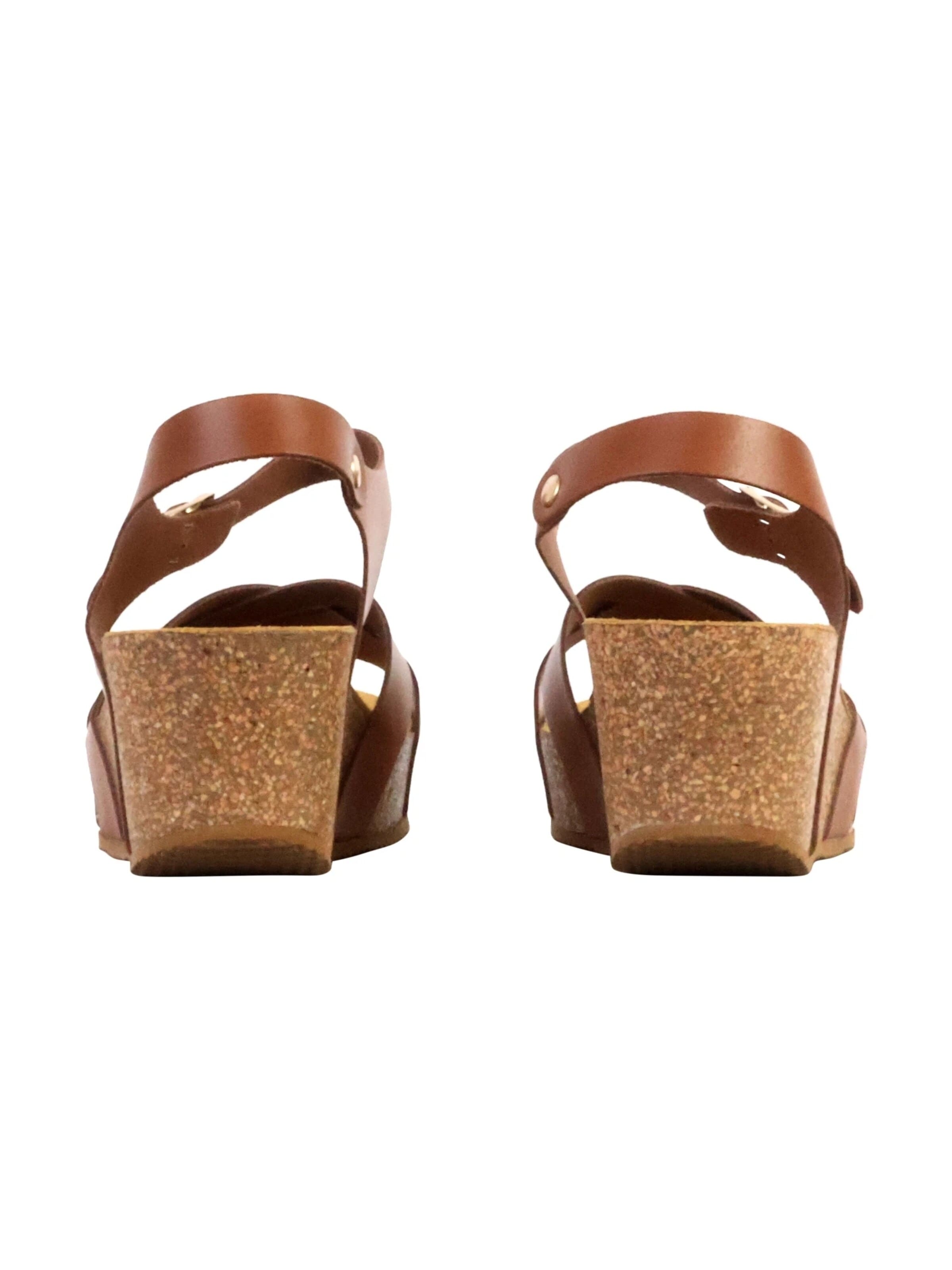The Divine Factory Sandały 'Noga Ety Edge Ledersandalen mit Keilabsatz' w kolorze brązowy