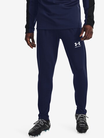 UNDER ARMOUR Slim fit Workout Pants in Blue: front