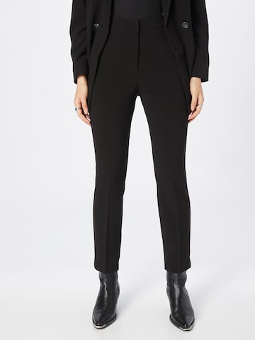 Warehouse Pleated Pants in Black: front