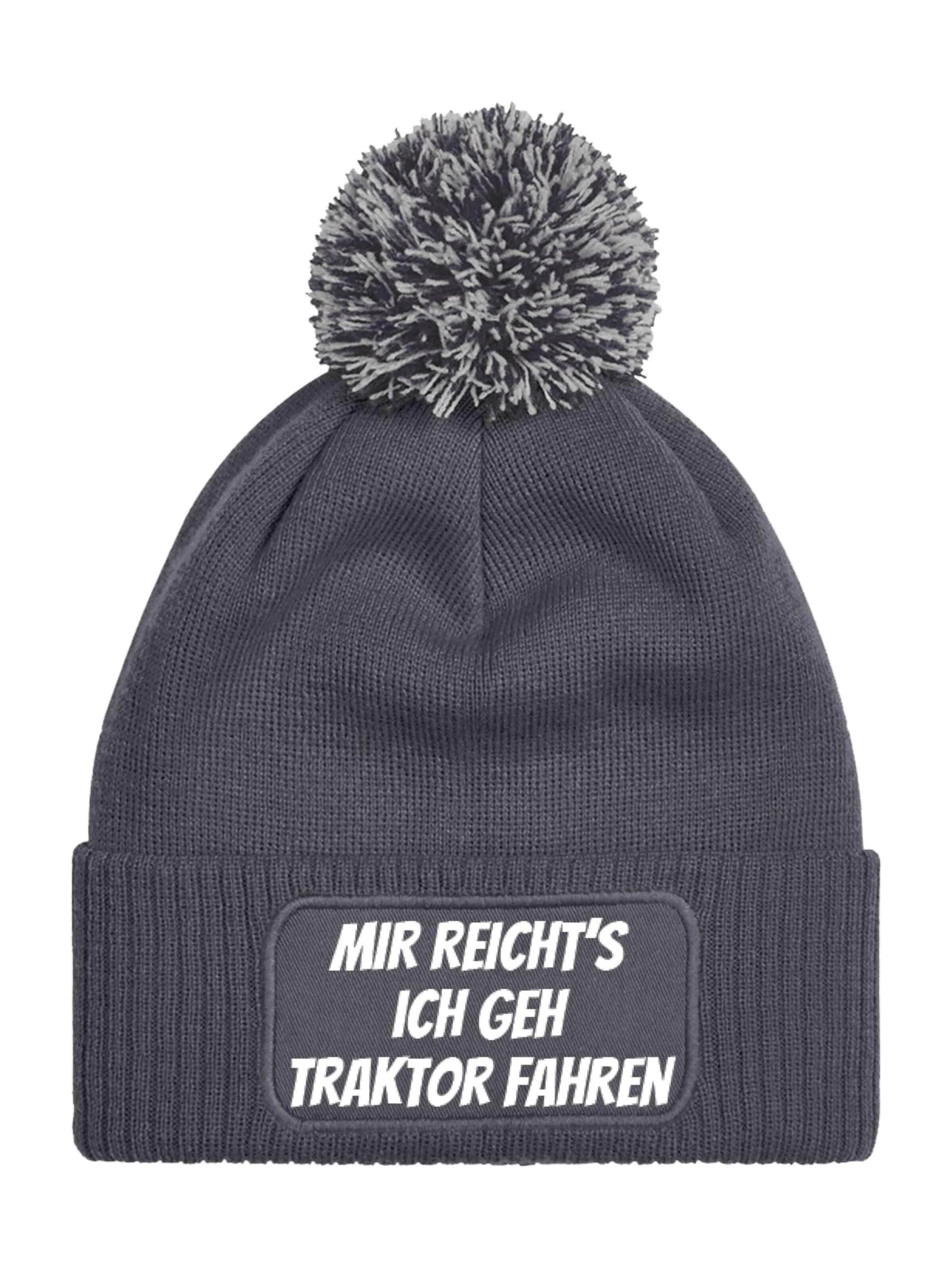 Youth Designz Mütze 'Mir reichts – Traktor'‌‌‌‌‌‌‌ in Grau: Vorderseite