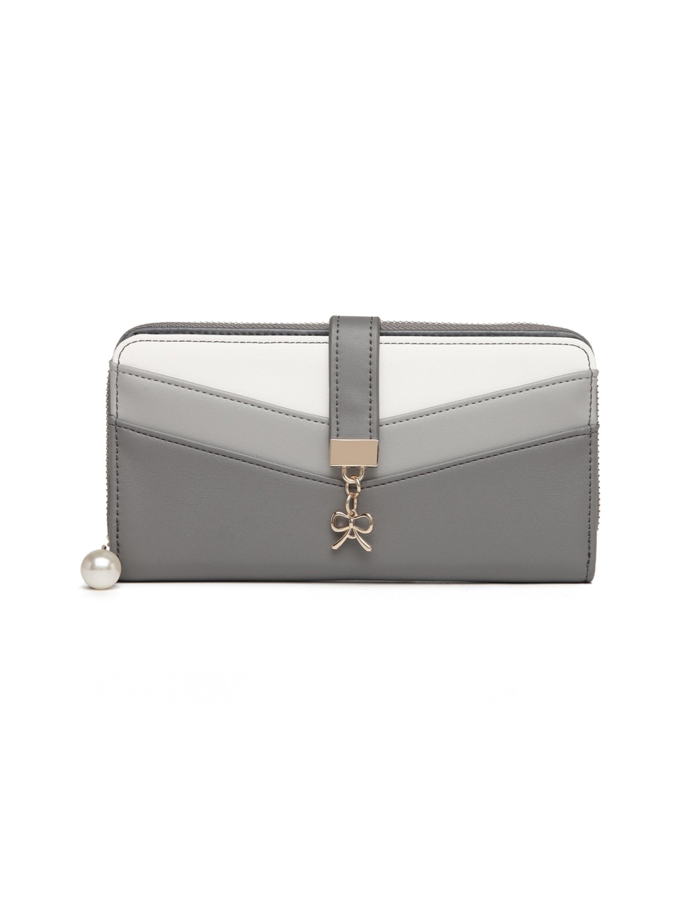 Miss Lulu Wallet in Grey: front