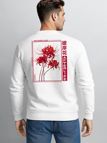 Neverless Sweatshirt 'Red Spider Lilies' in White
