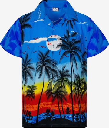 King Kameha Shirt 'Beach' in Blau: Vorderseite