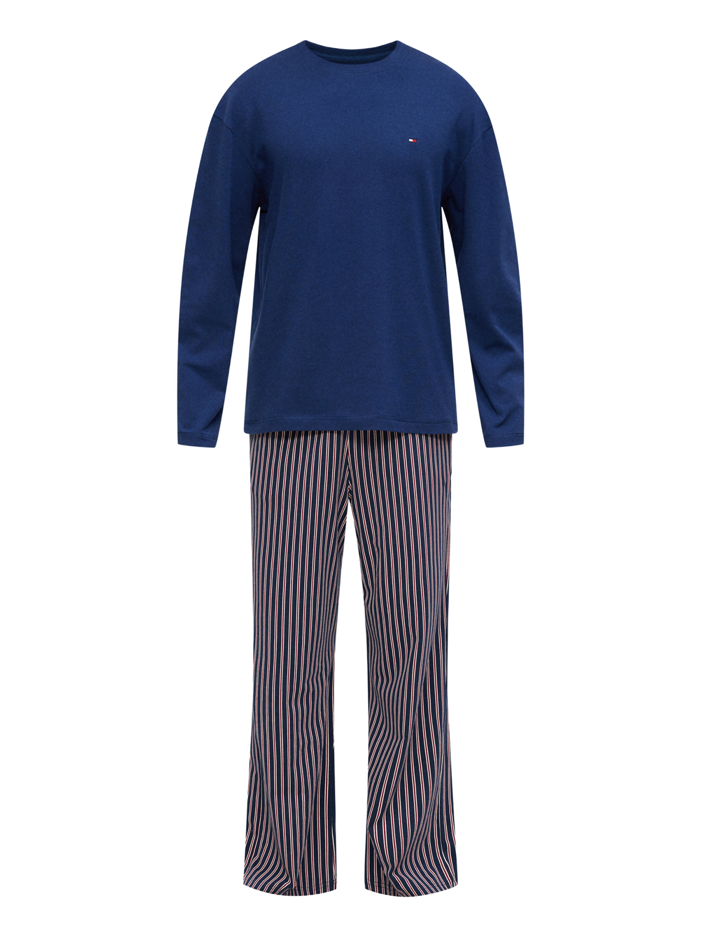 TOMMY HILFIGER Pyžamo dlouhé – modrá: přední strana