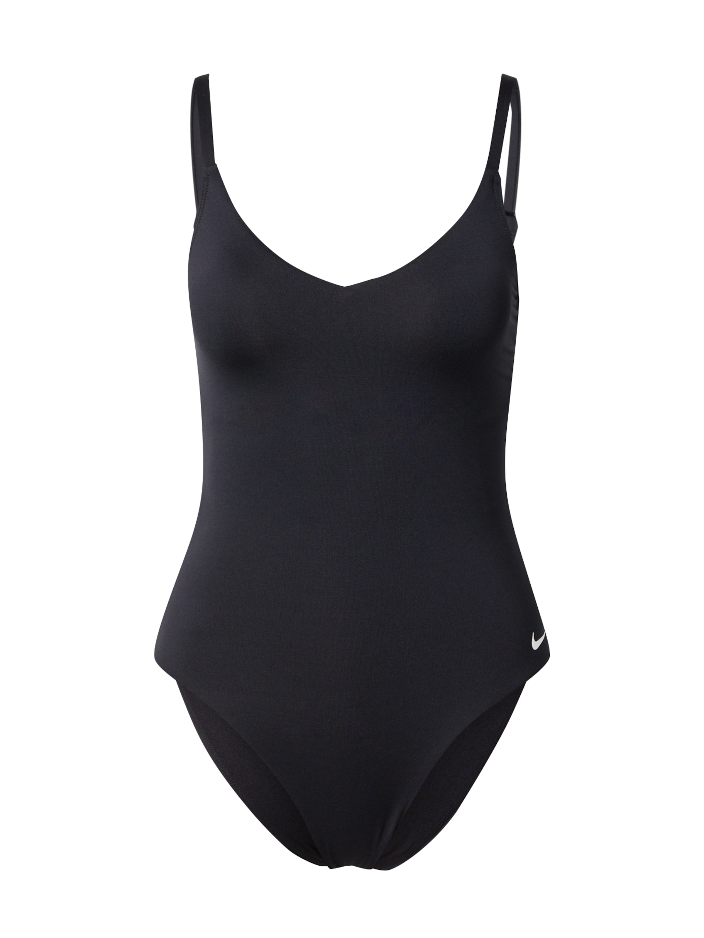 Nike Swim Αθλητικό ολόσωμο μαγιό σε μαύρο: μπροστά