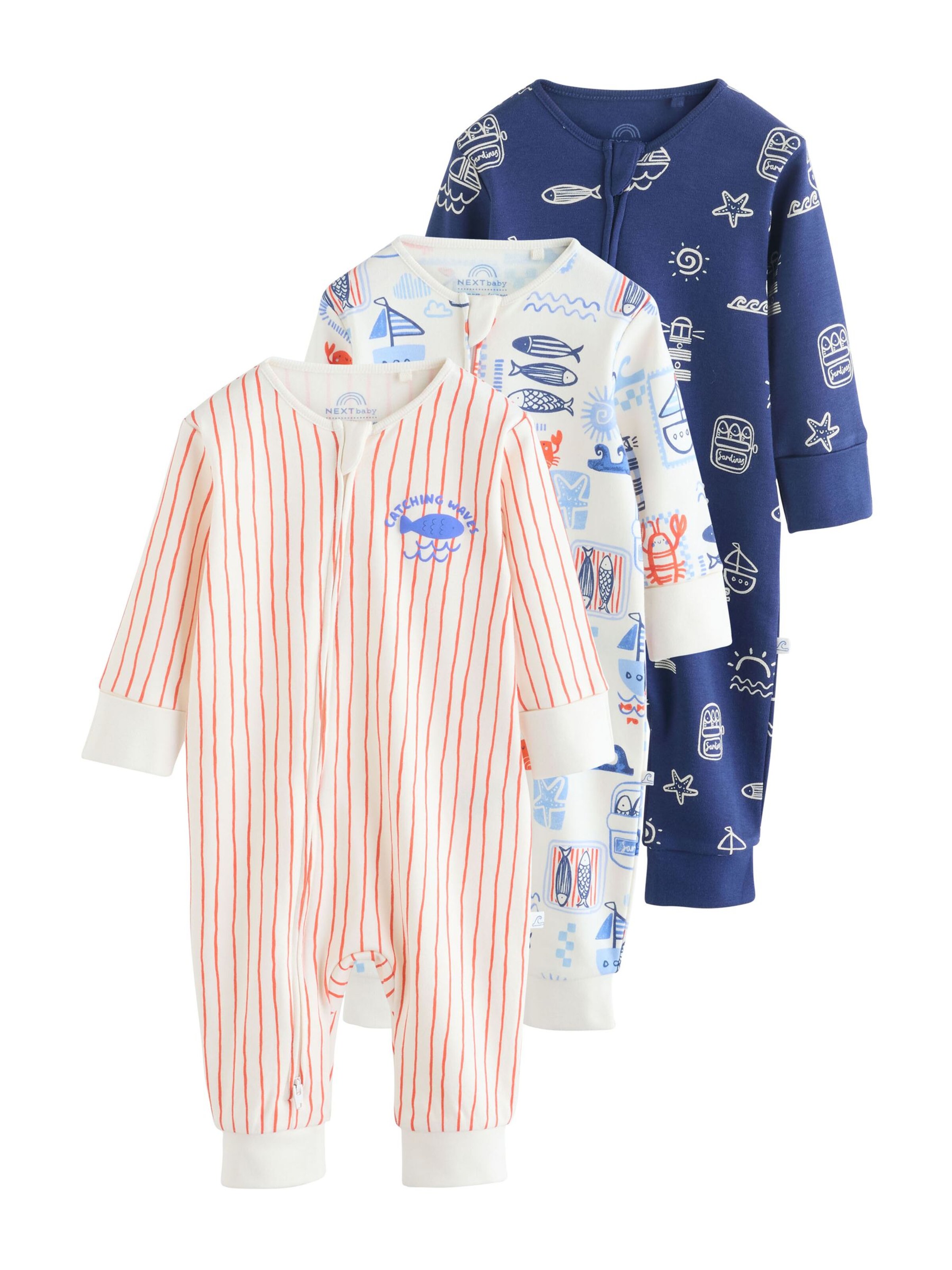 Next Комплект пижама в синьо: отпред