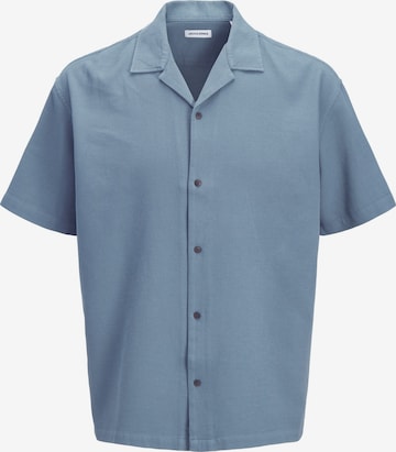 Jack & Jones Plus - Camisa 'JJGLOBAL' em azul: frente