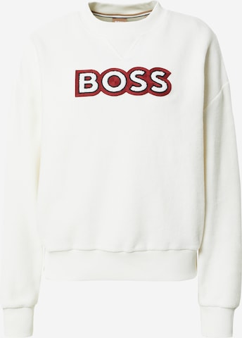 BOSS Orange Sweatshirt 'Ecaisa' in White: front