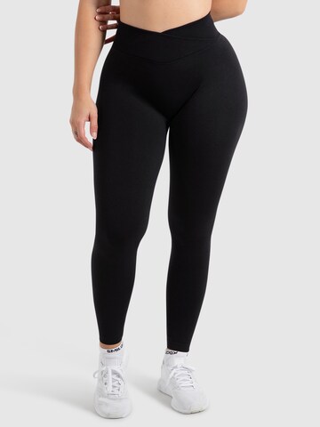 Smilodox Slimfit Leggings ' Silvia ' in Schwarz: Vorderseite