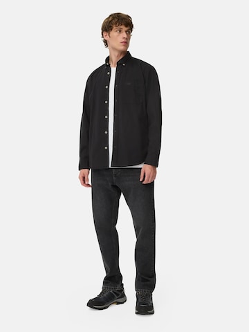 CAMEL ACTIVE Regular Fit Langarm Shirt mit Button-Down Kragen in Schwarz