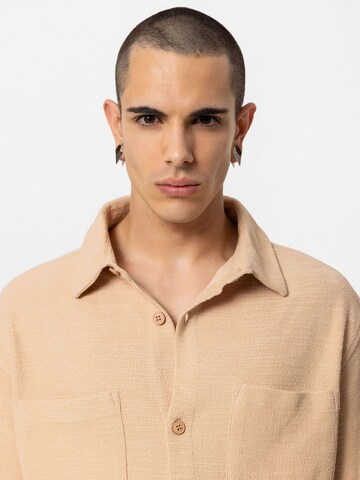 VAMOS CLO Comfort fit Button Up Shirt 'Moselle' in Beige