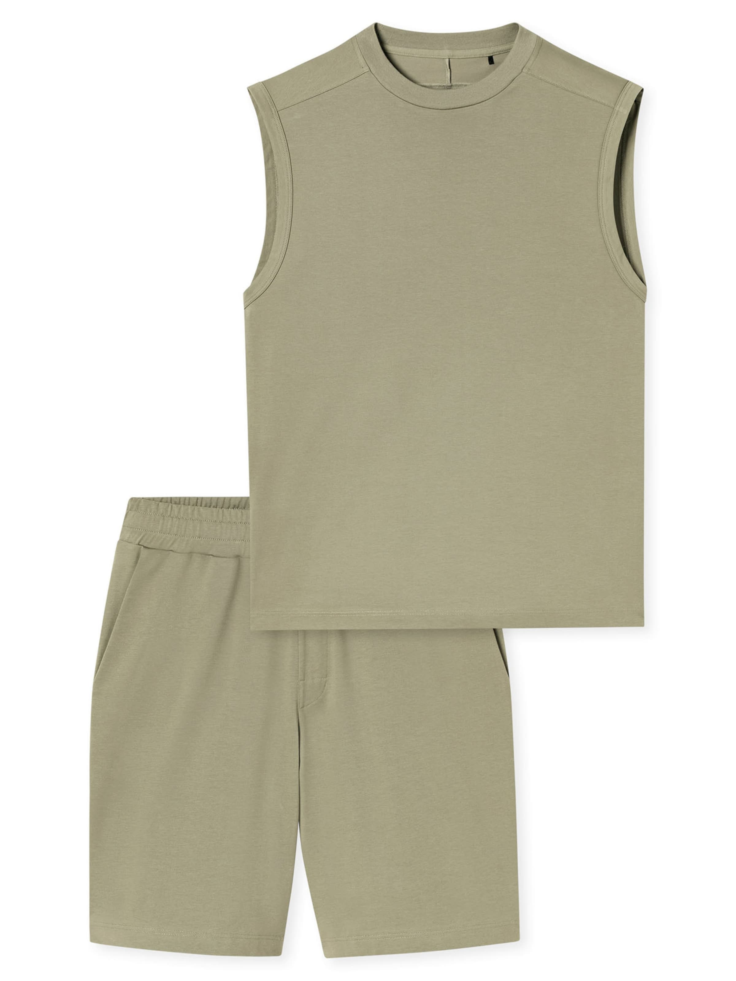 Pyjama long 'Modern' SCHIESSER en beige : devant