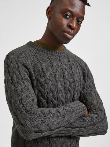 SELECTED HOMME Sweater 'Bill' in Grey
