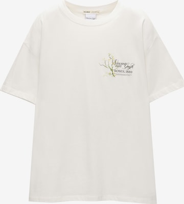 T-shirt Pull&Bear en blanc : devant