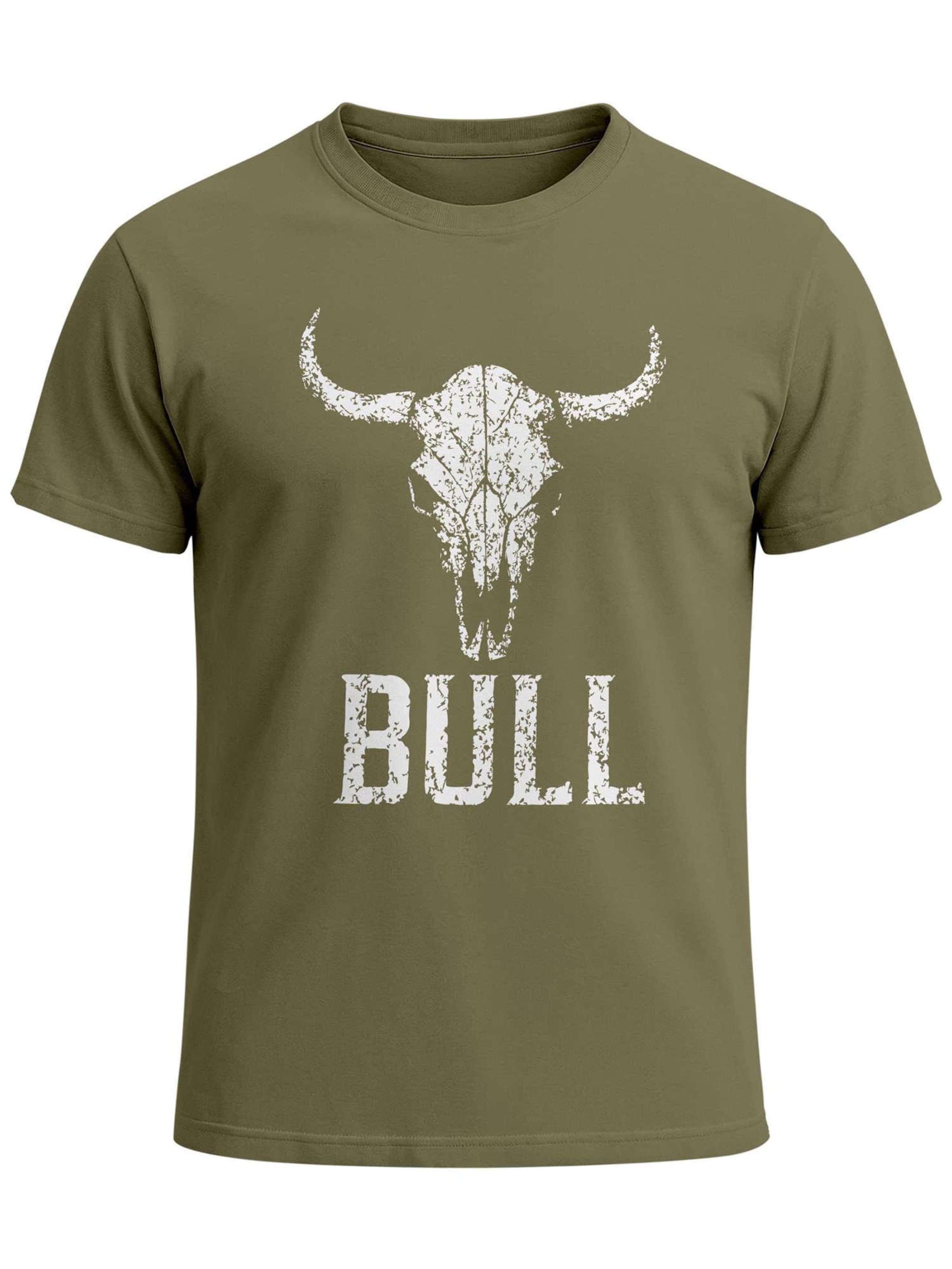 Neverless Shirt 'Bull'‌ in Grün: Vorderseite