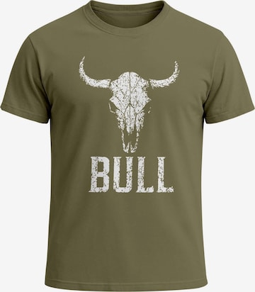 Neverless Shirt 'Bull' in Grün: Vorderseite