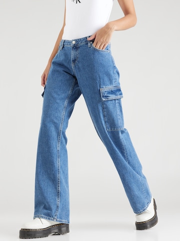 Calvin Klein Jeans Wide leg Τζιν cargo σε μπλε: μπροστά
