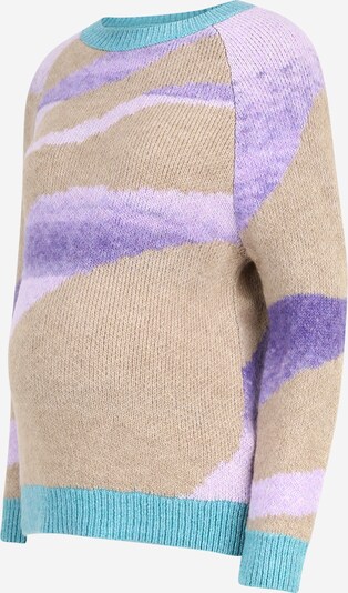 Only Maternity Sweater 'Cassie' in Dark beige / Jade / Light purple / Dark purple, Item view