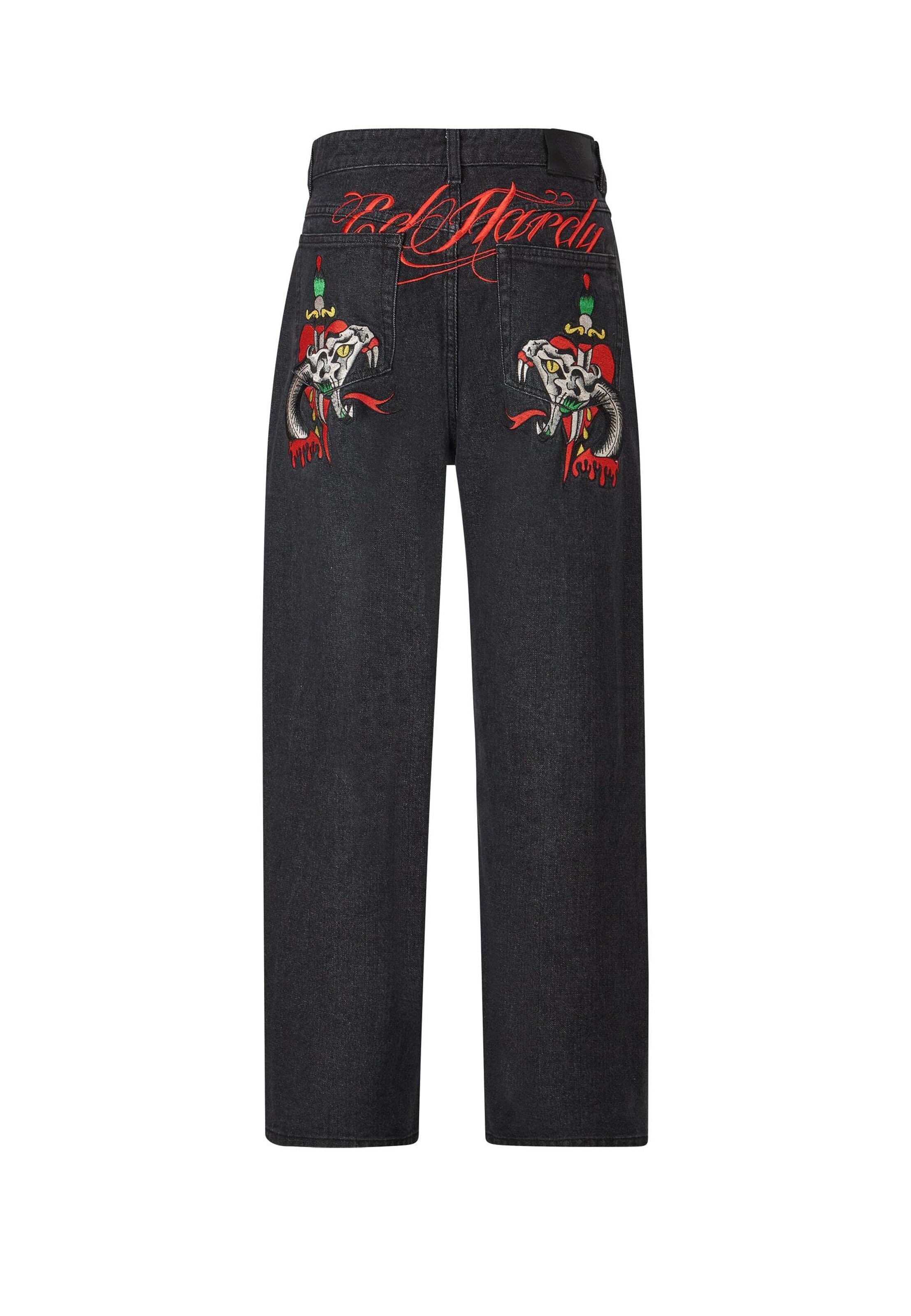 Loosefit Jeans di Ed Hardy in nero
