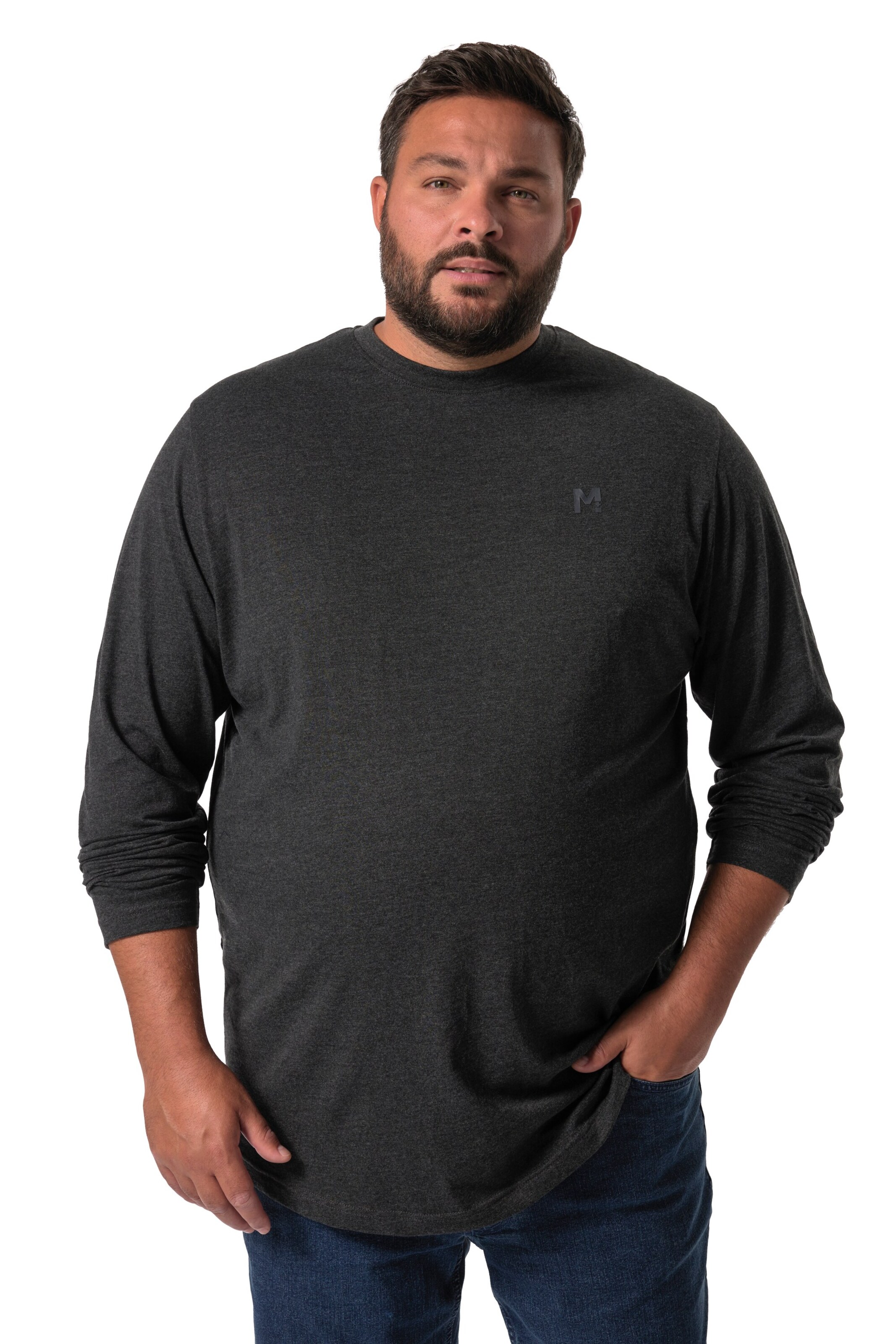 Men Plus Shirt in Schwarz: Vorderseite