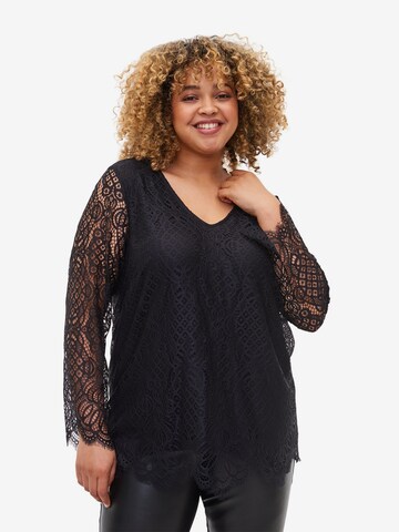 Zizzi - Blusa 'Dindy' en negro: frente