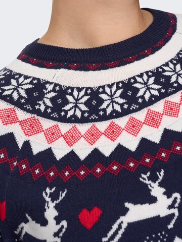 ONLY Carmakoma Sweater 'X-mas' in Blue